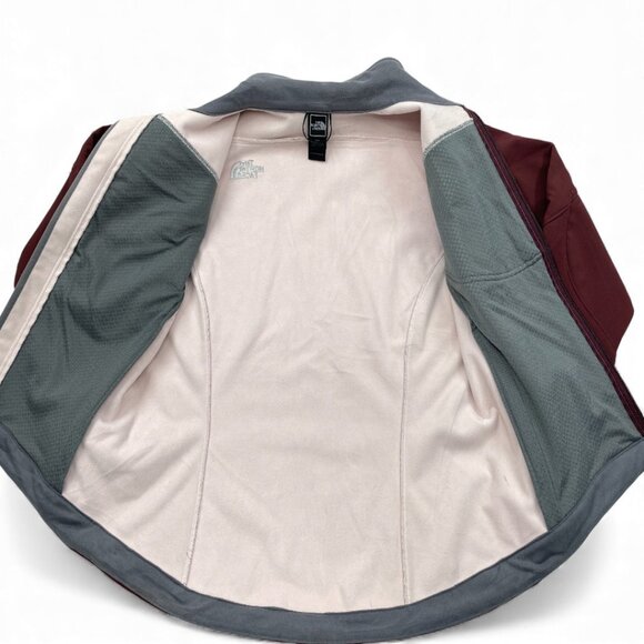 The North Face Apex Soft Shell Fleece Lined Burgundy Zip Jacket Women's Large - Picture 8 of 9